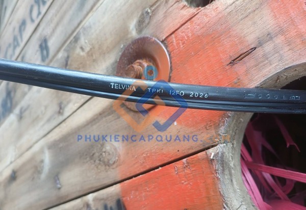 Cáp quang singlemode 12Fo Telvina treo phi kim loại TPKL