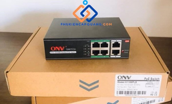 Switch POE ONV 6 Port (4 PoE + 2 Uplink Fast Ethernet)-ONV H1064PLS 10/100M