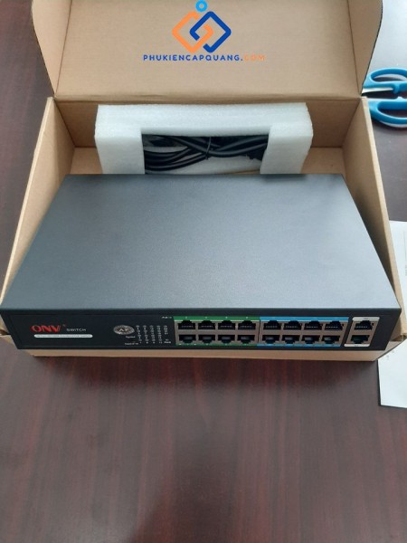 Switch POE ONV 18 Port (16 PoE + 2 Uplink Fast Ethernet)-ONV-H1016PLS