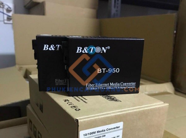 Bộ chuyển đổi quang điện 1 sợi BTON BT-950GS-100